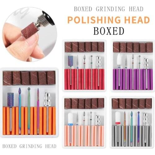 5PCS/Set Nail Art Supplies Sand Replacement Polish Machine Set Kit Manicure Tool Electric Drill Bits File Standing Grinding Head