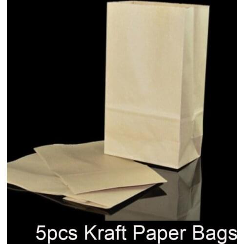 5pcs Kraft Paper Bags Magic Tricks Stage Magia Used For Devils Nail Rubber Vanising Champagne Bottle Illusion Gimmick Props