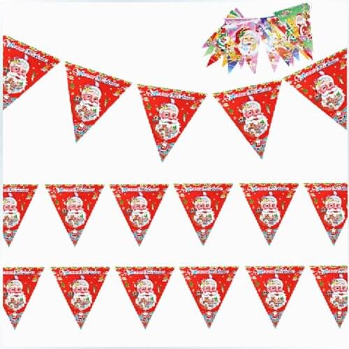 ANGRLY 8p 2.3M Event Party Supplies Birthday Christmas Decoration Fabric Bunting Pennant Flags Christmas Tree Stickers Frozen