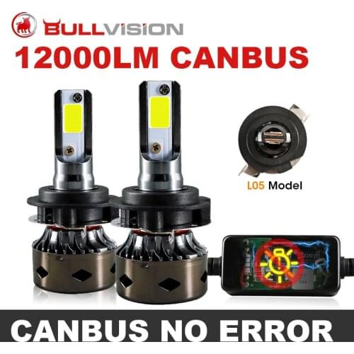 2Pcs H7 Led Car Headlight bulbs For vw mk6 jetta Bulb 12000LM 72W 6000K White Mini Turbo Auto Headlamp Fog Light with Canbus