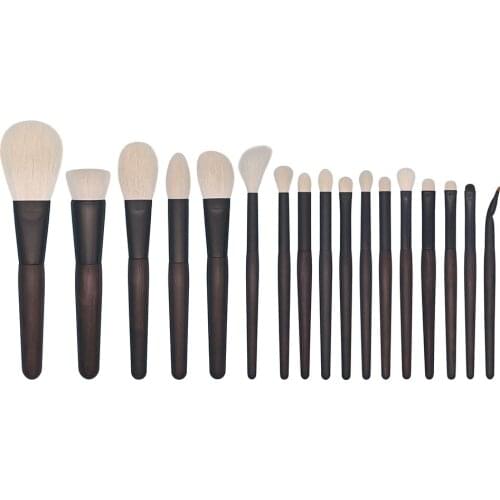 B97 Professional Handmade Makeup Brush Set 17pcs Soft Saibikoho Goat Hair Face Powder Eye Shadow Brush Ebony Make Up Brushes Kit