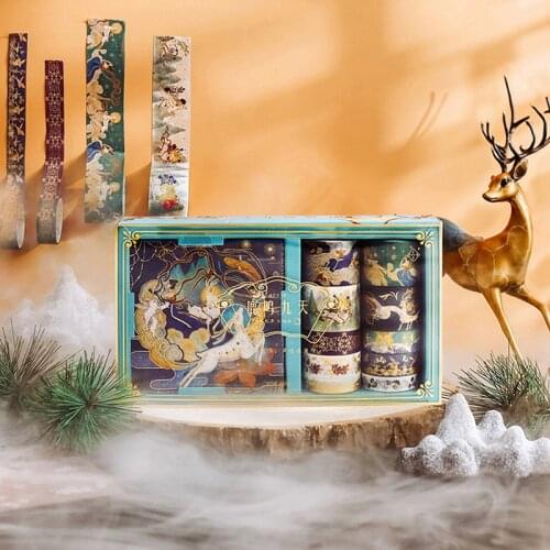 Paper tape set creative hand-painted retro country fresh stickers bronzing notebook diary DIY decorative paper stickers