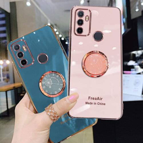 Phone Holder Case For OPPO A53S 2020 Case Fashion Soft Silicon Stand Cover For OPPO A53s Phone Case A 53S A53 S 2020 Shockproof