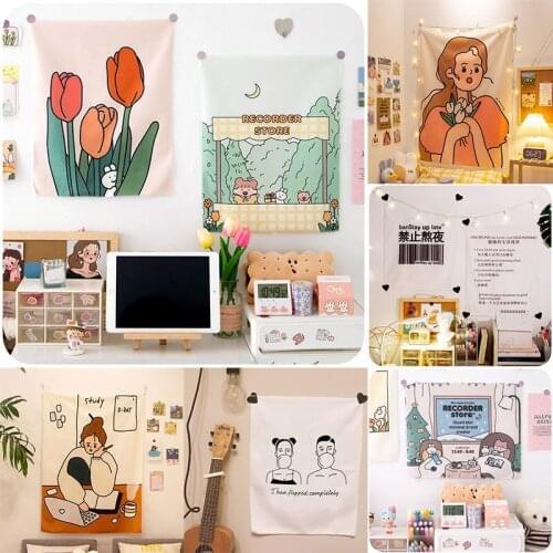 INS Style Wall Decoration Background Cloth Net Red Text Tapestry Dormitory Room Layout Bedside Table Wall Cloth and Dossal Cloth