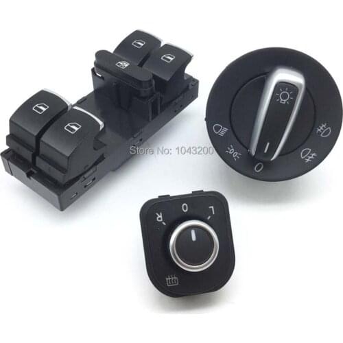 5ND941431A Chrome Headlight Window Control Mirror Adjust Switch For VW Jetta Golf GTI MK5 OE # 5K1959565 5ND959565B 5ND959857