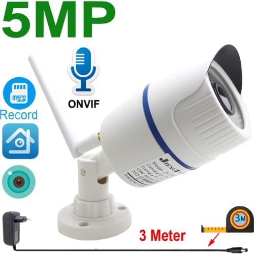 JIENUO 5MP IP Camera Wifi 64G Outdoor Waterproof Cctv Security Surveillance Audio ICSee Infrared Night Wireless Home Cam XMeye