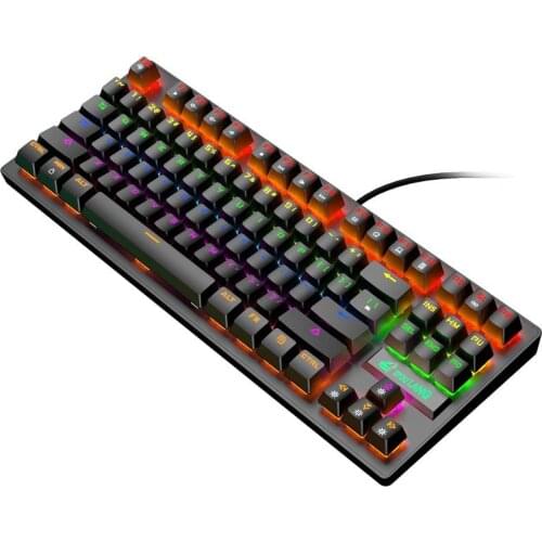 K2 87-key Computer Anti-ghosting Keyboard Waterproof Wired Gaming Mechanical Keyboard Backlit LED USB For Tablet Desktop