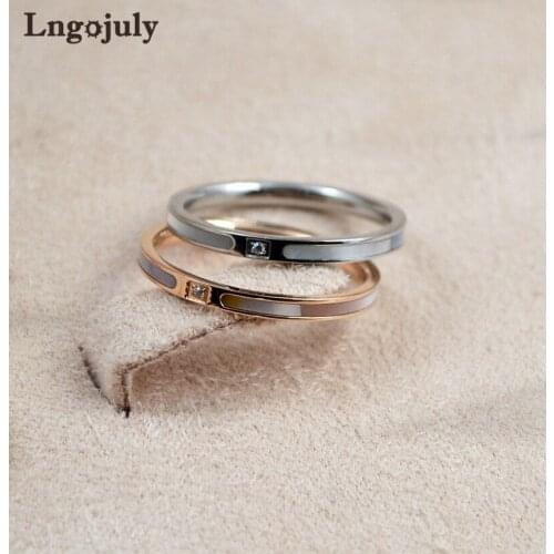 Titanium Steel Rings Wedding Ring Jewelry Engagement Rosegold Titanium Ring For Women Girlfriend Engagement Party Jewelry GIfts