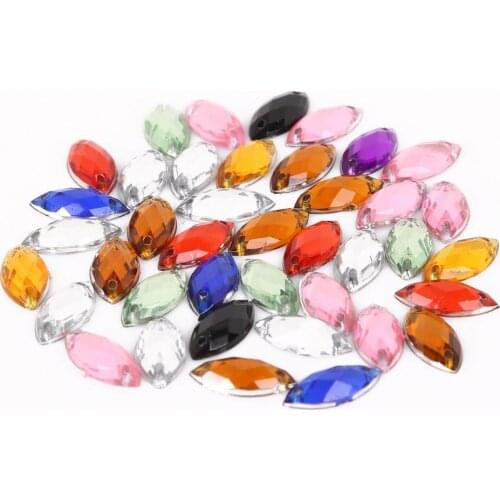 7x15mm 50pcs Flatback Rhinestones Round Acrylic Beads For Bag Clothes Shoes Arts Crafts Sewing Apparel Fabric Rhinestones DIY