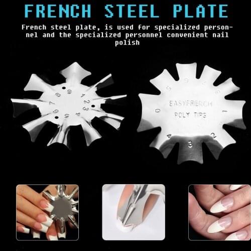 Stainless Steel French Manicure Model Nail Art Template Tool MH88