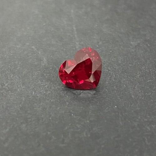 Meisidian Lab Created Heart Shape Royal Red Ruby 5mm 12mm GRC Loose Synthetic Gemstone