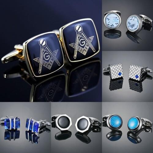 MeMolissa Vintage Masonic Cufflinks Classic Square Cufflinks Gold with Black Personality Mens Shirt Cufflinks Gifts for Men