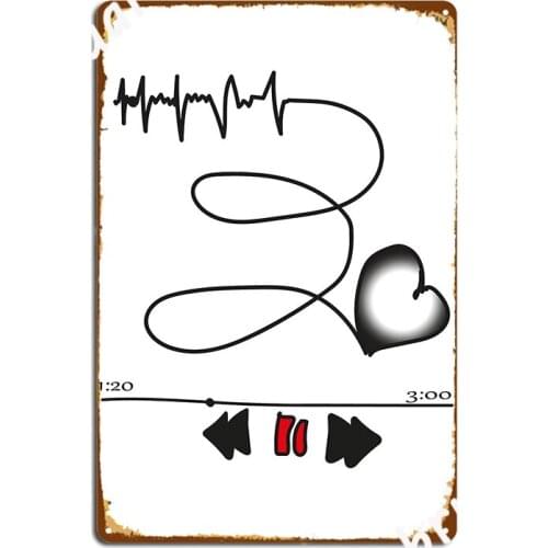 Plays Pause The Musique Metal Plaque Poster Wall Pub Club Bar Funny Garage Decoration Tin Sign Posters