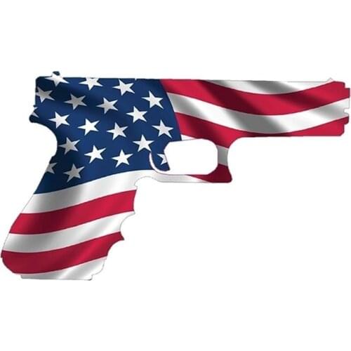 American Flag Pistol USA Gun Rights 2nd Amendment Decal Sticker Ruger Vinyl Sticker Car Styling 13 x 7.7 CM
