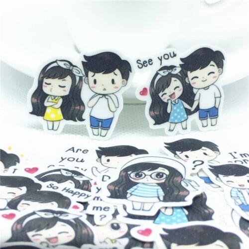 40 Pcs Lovely couple everyday Stickers for Luggage Laptop Skateboard Bicycle Motorcycle Car Styling Decals Waterproof Sticker