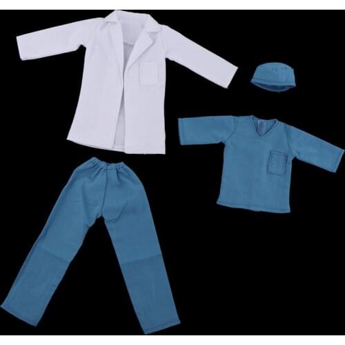 1/6 Scale Doctor Outfits Cosplay Suits Garments Set for Male Dolls, Kids Pretend Role Play Toys