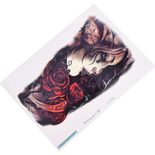 2020 New 1 Sheet Large Body Art Arm Sleeves Temporary Beauty Girl Tattoo Sticker Fake Tatoo for Men Women