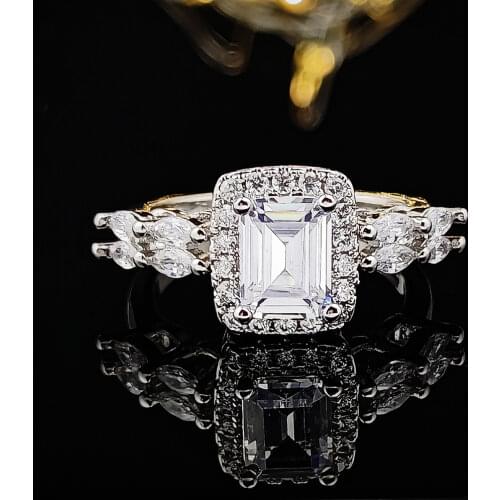 2020 New Luxury Princess 925 Sterling Silver Engagement Ring For Women Lady Anniversary Gift Jewelry Wholesale Moonso R5471