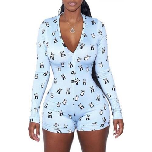 2021 Summer New Women Work Clothes One-Piece Printed Long-Sleeved Button Jumpsuit V-Neck Button Sexy Tights Jumpsuit Jumpsuit