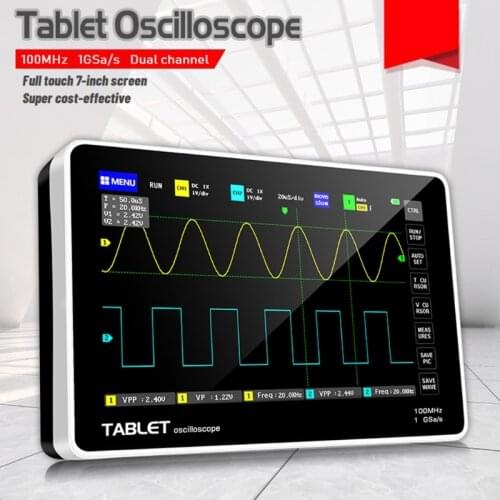 New FNIRSI-1013D Touch Screen Mini Tablet Multifunctional Dual Channel 100M Bandwidth Sampling Rate Digital Tablet Oscilloscope