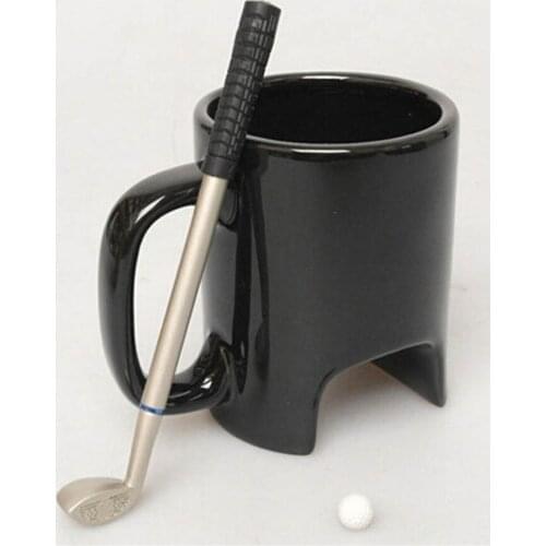New Creative Black Ceramic Golf Mug 300-400ml Executive Sports Golf Mug Birthday Gift Home/office Decor