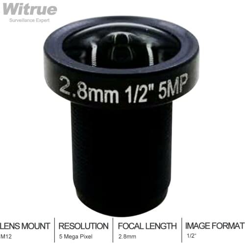 HD CCTV Lens 5MP 2.8mm M12 F2.8 Security Camera Lens Fixed Iris