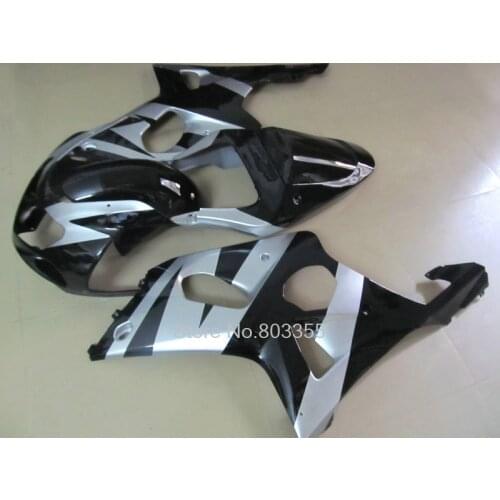 Custom you for suzuki fairings gsxr1000 00 01 02 silver black ABS plastic sports fairing kit GSXR 1000 2000 2001 2002 jk12