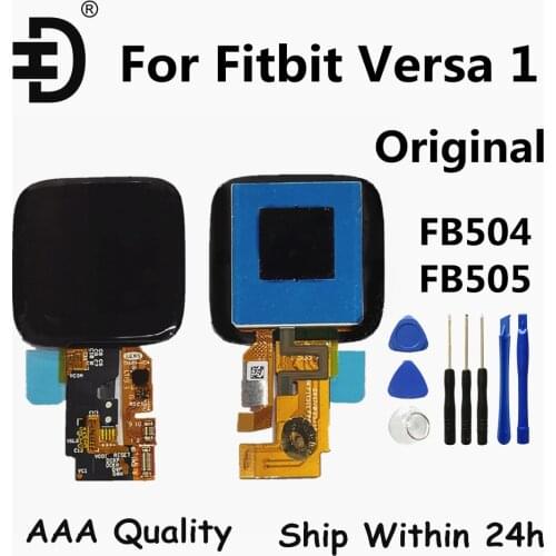 Original For Fitbit Versa 1 LCD Display Touch Screen Digitizer Screen For Fitbit Versa1 Smart Watch LCD Replacement FB504 FB505