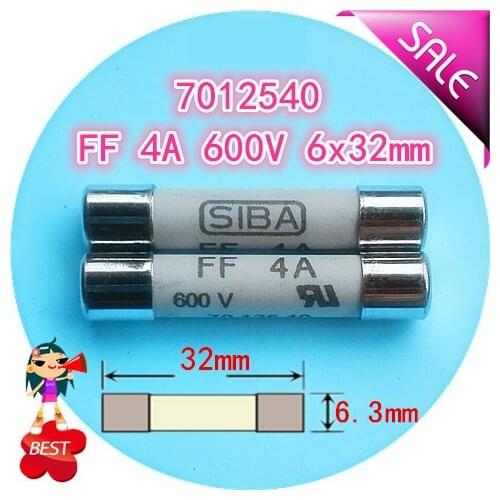 Fuse 7012540 FF 4A AC 600V 6x32mm Ceramic Fuse Tube Fuses