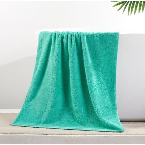 Simple Solid Color Soft Unisex Bath Towel Absorbent Quick-Drying Washcloth for Hotel Beach Bathroom