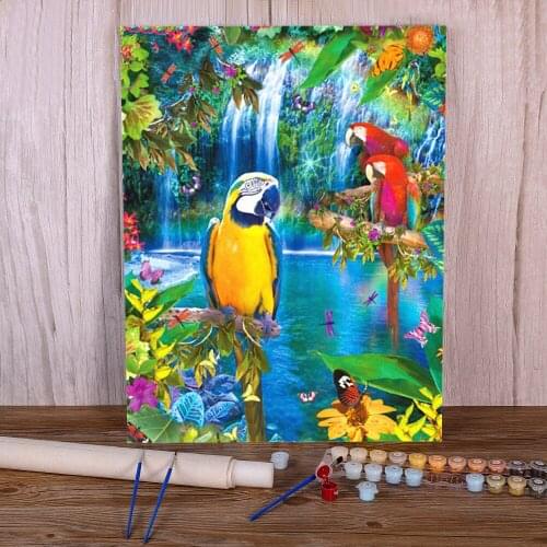 Bird Parrot Animal Painting By Numbers Set Acrylic Paints 40*50 Canvas Pictures Home Decor For Adults For Drawing Art