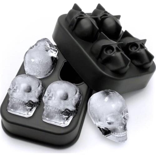 DIY Creative Ice Cube Trays Molds Silicone Ice Mould Skull Shape For Bar Whiskey Wine Cocktail Ice Cube Tray Maker Kitchen Tools
