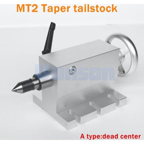 Morse2# MT2 Removable&Replaceable A type Fixed Center Tailstock Center Height 65mm with Locked Wrench for cnc 3040 Router DIY