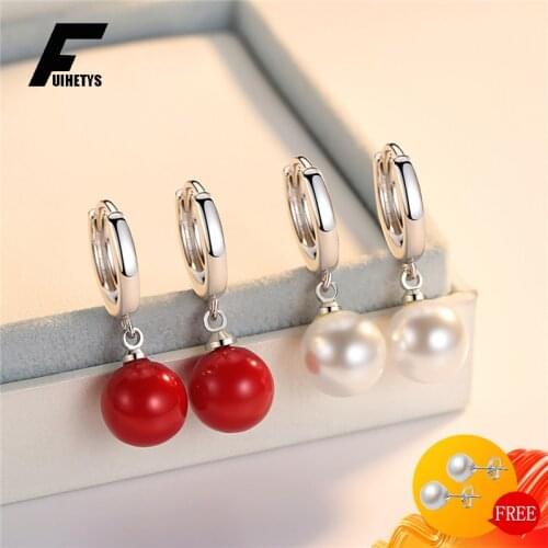 BaliJelry Retro Earrings Silver 925 Jewelry Fashion Pearl Drop Earring Accessories for Women Wedding Engagement Party Wholesale