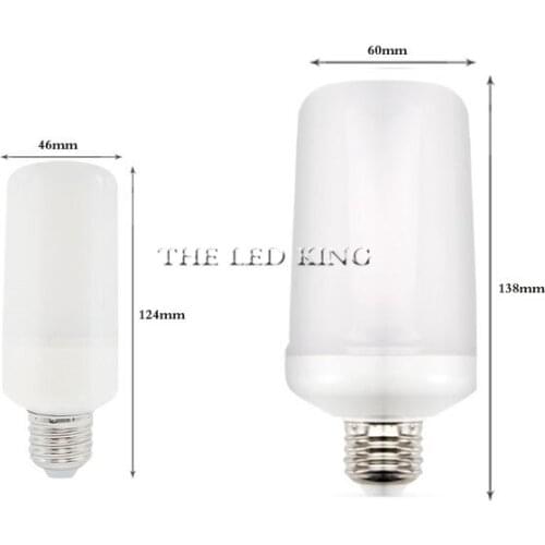 99LEDs E27 Flame Lamps 12W 85-265V 4 Modes Ampoule LED Flame Effect Light Bulb Flickering Emulation Fire Light Yellow/Blue Flame