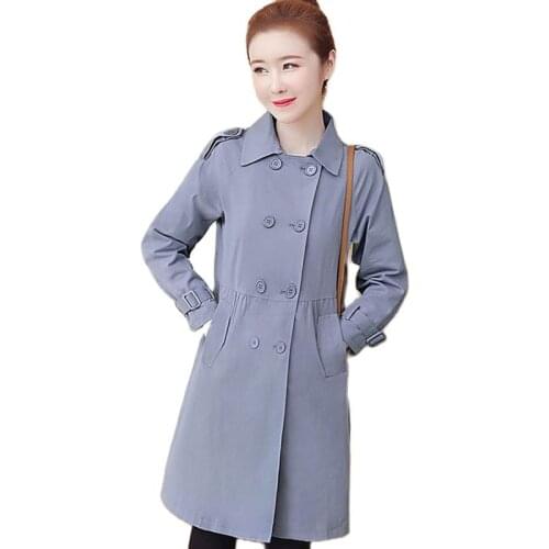 Womens Trench Coat Womens Mid-Long Spring Autumn New 2021 Fashion Single Breasted Loose Casual Ladies Be Popular Outerwear