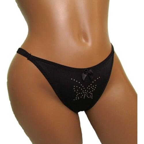 Candy Cherries Womens Panties Buterfly Sexy G String Black Bow Small Rivet Thong Lady Briefs Girl Underwear Cotton Underpants