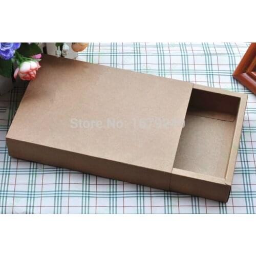 Inner size:21*14*5CM Kraft paper drawer box/Tea/Cosmetic/gift/Handmade soap/food boxes packing box 100pcs/lot free shipping