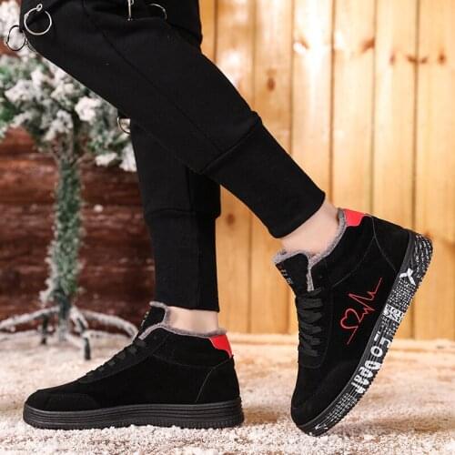 Women Shoes Winter Sneakers Warm Plush Vulcanized Shoes Ladies Plus Size Casual Shoes High Top Lover Shoe Graffiti Tenis Flats