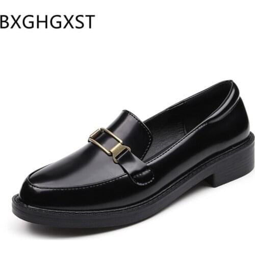 Ladies black shoes for women vintage shoes loafers women korean shoes 2020 fashion women leather shoes zapatillas mujer casual