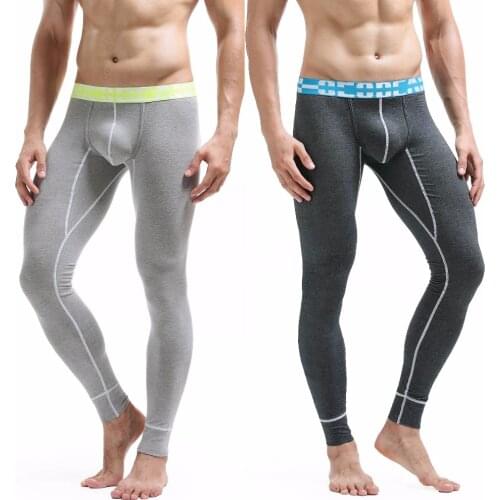 WINTER SEOBEAN NEW Mens sexy cotton denim fabric Long johns Low Rise Thermal Underpants