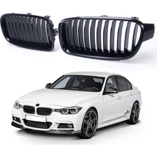 1 Pair Gloss Black/M Style Car Front Kidney Grille Grill Racing Grilles For BMW 3 Series F30 F31 F35 2012-2018 Car Accessories