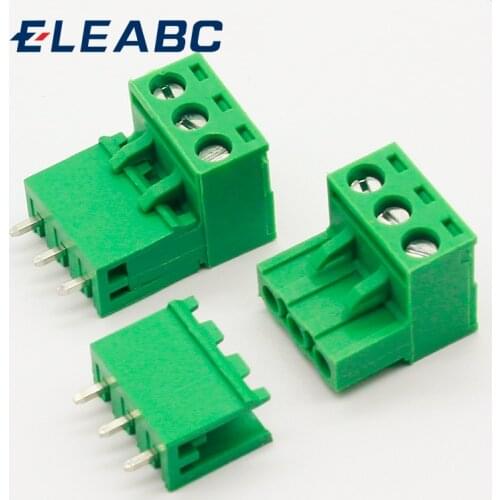 10 sets ht5.08 3pin Terminal plug type 300V 10A 5.08mm pitch connector pcb screw terminal block