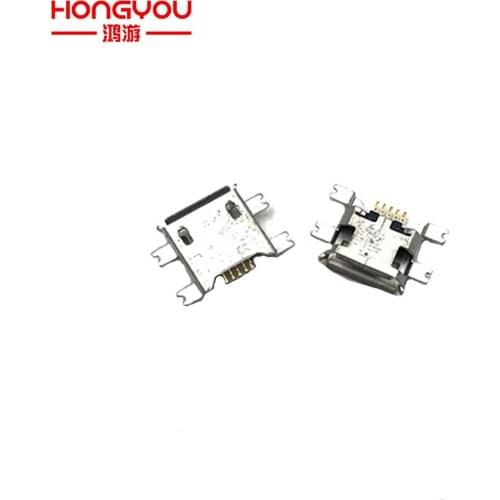 2Pcs Micro USB Jack Charging Female 5Pin 5-Pins Charge Port 4 Fixed Feet 1.17mm Charging Connector Socket
