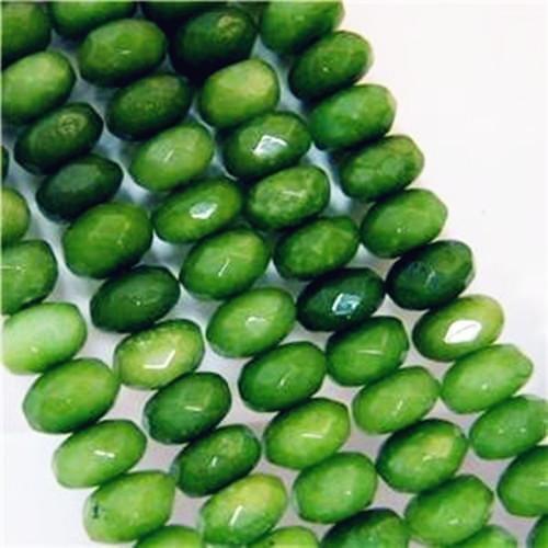 2015 Beautiful 5x8mm Faceted Green Peridot Jewellery Abacus Loose Bead 15'' Wholesale and retail