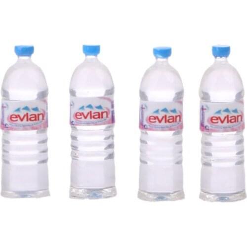 4pcs 1:12 Toy Water Bottles Set Dollhouse Miniature Drinking Accessory