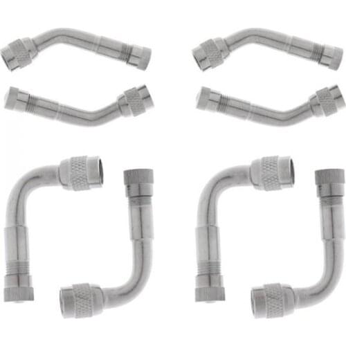 8 Pieces Brass Tire Valve Stem Extension Chrome Coated Adapter 90 135 Degree Bike Car Scooter