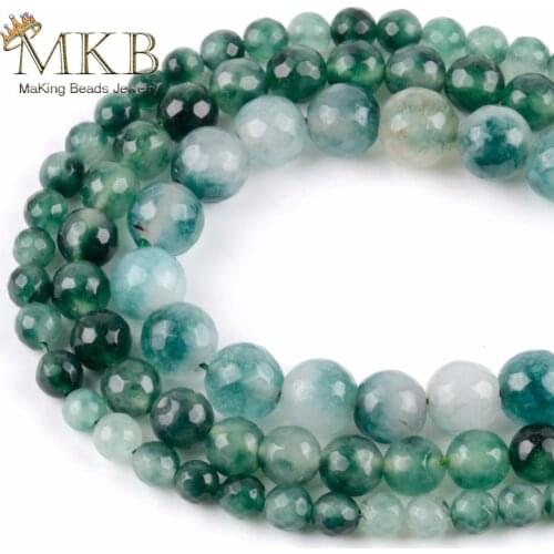 Wholesale Faceted Green Chalcedony Round Beads 6 8 10mm 15inche Natural Stone Beads For Making Jewelry Accessories Perles