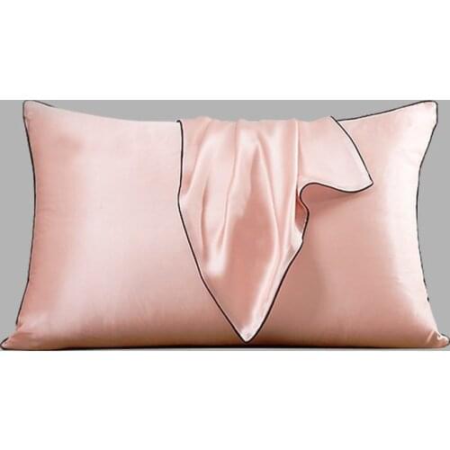 Nature Mulberry Silk Pillowcase Solid color Silks Cushion Cover for Home Hotel Bedroom Sleep Pillow Case 48x74 cm