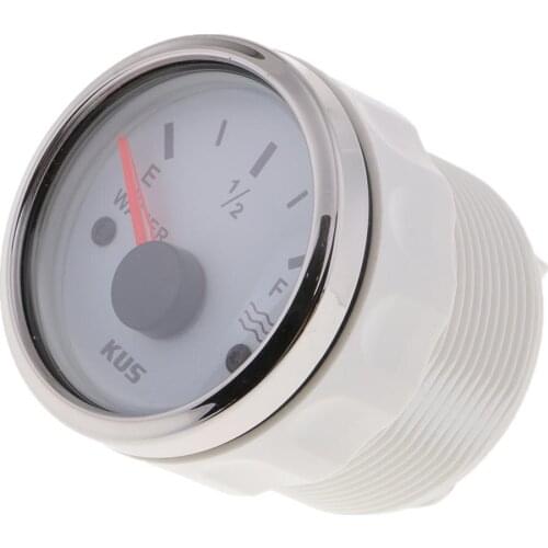 Water Tank Level Gauge 240-33ohms 12/24V 52mm 2” White for Boats